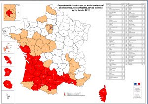 Carte infestation termites ALPES MARITIMES